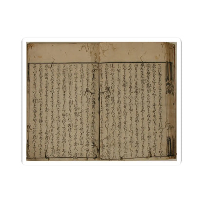 unknown - Printed Book of the Text for A Long Tale for an Autumn Night (Aki no yo no nagamonogatari) - dated 1642 v18 - STICKER Vinyl Kiss-Cut Decal