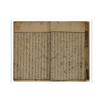 unknown - Printed Book of the Text for A Long Tale for an Autumn Night (Aki no yo no nagamonogatari) - dated 1642 v25 - STICKER Vinyl Kiss-Cut Decal