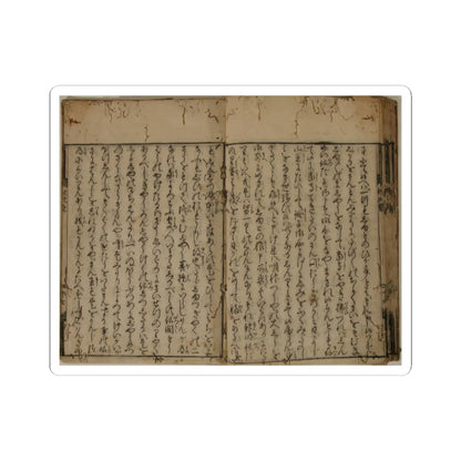 unknown - Printed Book of the Text for A Long Tale for an Autumn Night (Aki no yo no nagamonogatari) - dated 1642 v26 - STICKER Vinyl Kiss-Cut Decal