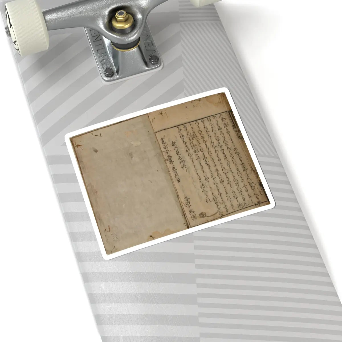 unknown - Printed Book of the Text for A Long Tale for an Autumn Night (Aki no yo no nagamonogatari) - dated 1642 v29 - STICKER Vinyl Kiss-Cut Decal