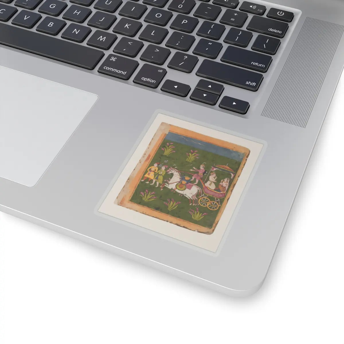unknown - Procession of Carriages Carrying Booty- Page from a Dispersed Bhagavata Purana Manuscript - ca. 1640–50 v2 - STICKER Vinyl Kiss-Cut Decal