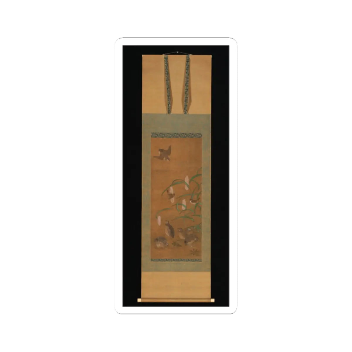 unknown - Quail, Sparrows, and Millet - early 16th century v2 - STICKER Vinyl Kiss-Cut Decal