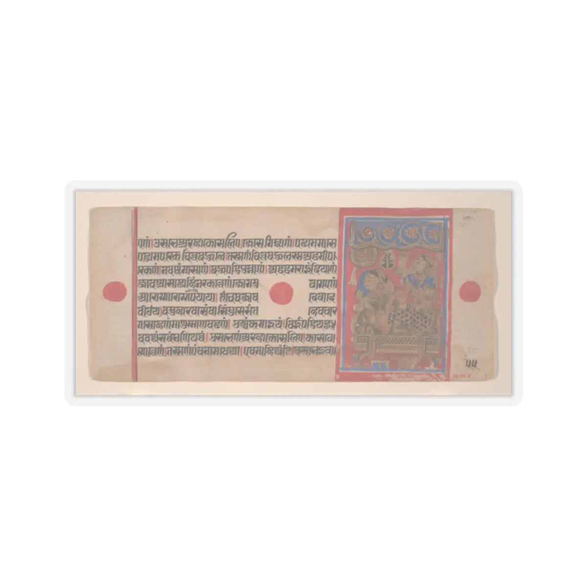 unknown - Queen Trisala and the Newborn Mahavira- Folio from a Kalpasutra Manuscript - 1461 (Samvat 1519) v1 - STICKER Vinyl Kiss-Cut Decal