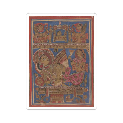 unknown - Queen Trisala Nursing the Newborn Mahavira- Folio from a Kalpasutra Manuscript - 15th century v1 - STICKER Vinyl Kiss-Cut Decal