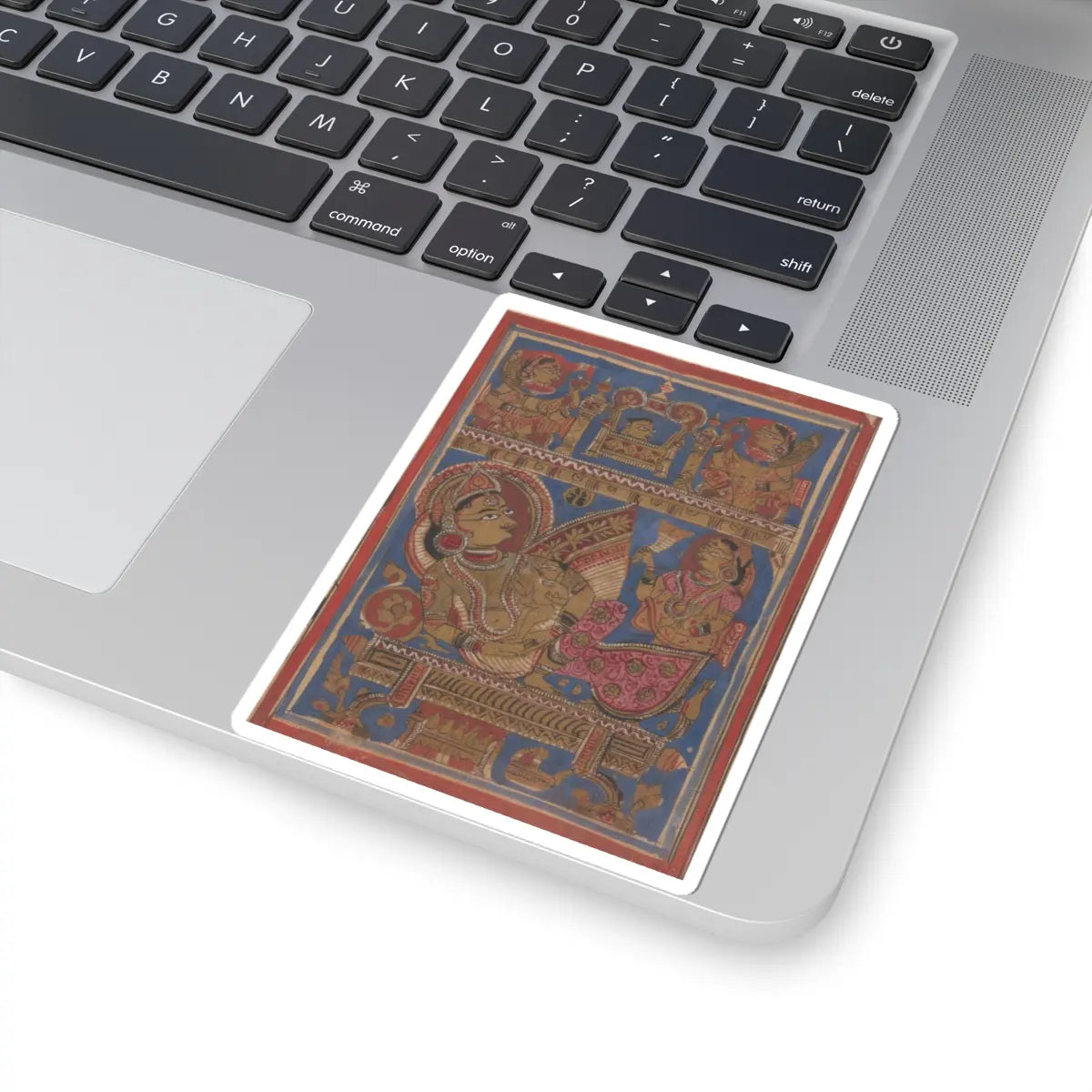unknown - Queen Trisala Nursing the Newborn Mahavira- Folio from a Kalpasutra Manuscript - 15th century v1 - STICKER Vinyl Kiss-Cut Decal