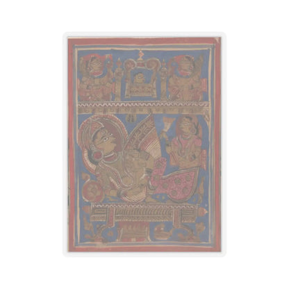 unknown - Queen Trisala Nursing the Newborn Mahavira- Folio from a Kalpasutra Manuscript - 15th century v1 - STICKER Vinyl Kiss-Cut Decal