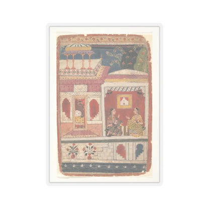 unknown - Radha and Her Confidant Sit in an Open Room- Page from a Dispersed Rasikapriya - ca. 1680–90 v1 - STICKER Vinyl Kiss-Cut Decal