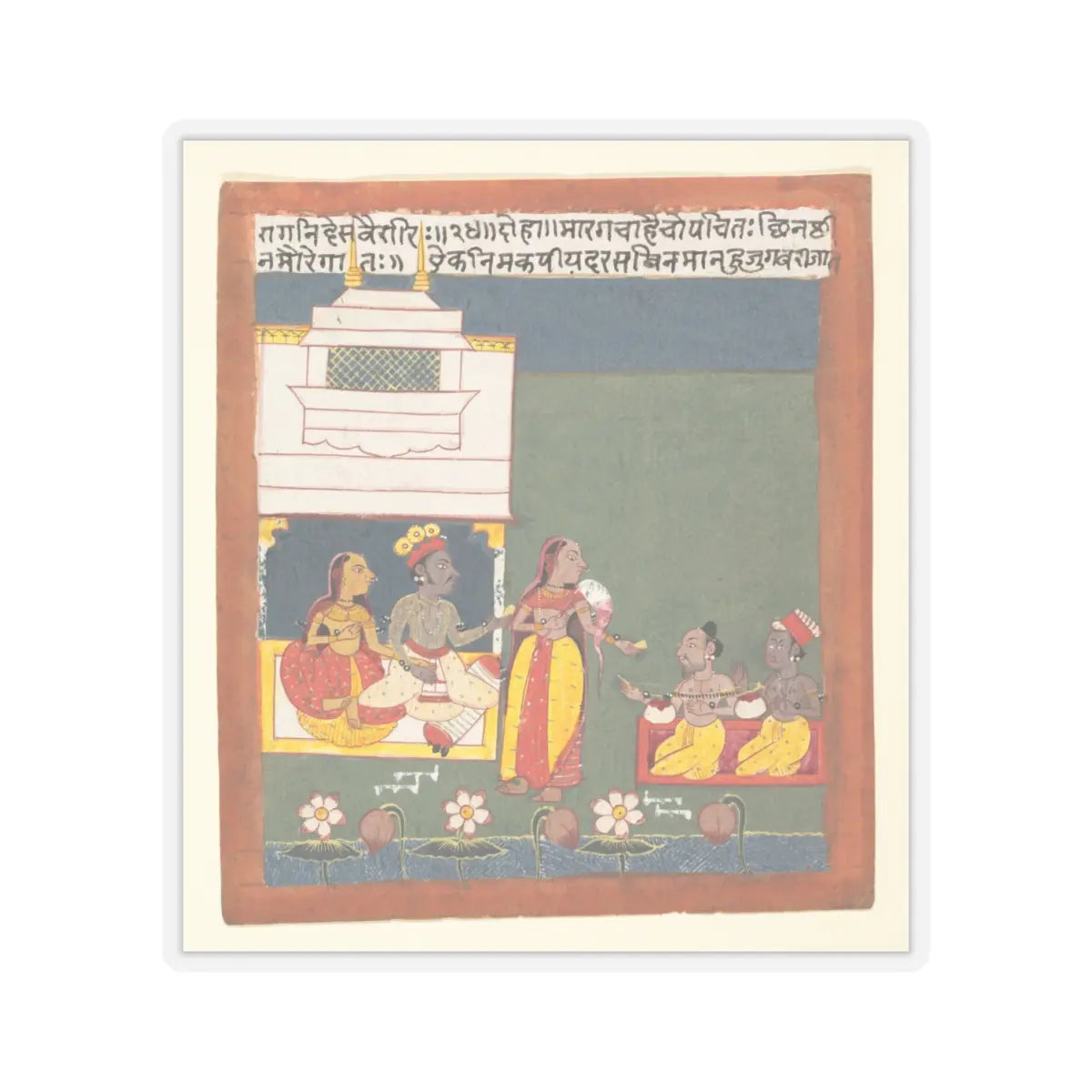unknown - Ragini Des Variri- Page from a Dispersed Ragamala Series (Garland of Musical Modes) - ca. 1680 v1 - STICKER Vinyl Kiss-Cut Decal