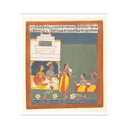 unknown - Ragini Des Variri- Page from a Dispersed Ragamala Series (Garland of Musical Modes) - ca. 1680 v1 - STICKER Vinyl Kiss-Cut Decal