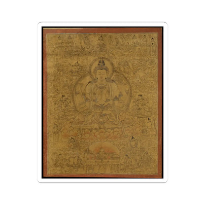 unknown - Sadaksari-Lokeshvara Surrounded by Manifestations and Monks - late 15th century v1 - STICKER Vinyl Kiss-Cut Decal