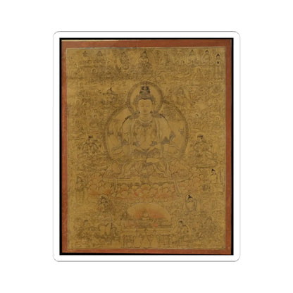 unknown - Sadaksari-Lokeshvara Surrounded by Manifestations and Monks - late 15th century v1 - STICKER Vinyl Kiss-Cut Decal