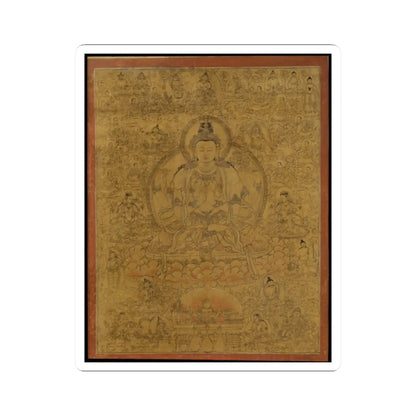 unknown - Sadaksari-Lokeshvara Surrounded by Manifestations and Monks - late 15th century v1 - STICKER Vinyl Kiss-Cut Decal
