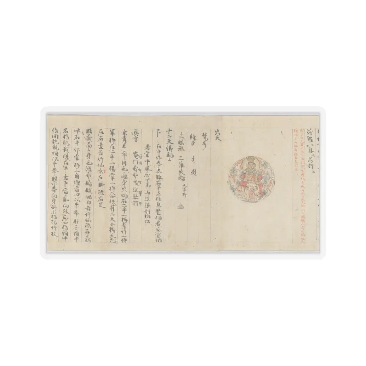 unknown - Scroll 9 of Collected Iconography (Zuzōshō)- Ten (Devas) - 13th century v21 - STICKER Vinyl Kiss-Cut Decal
