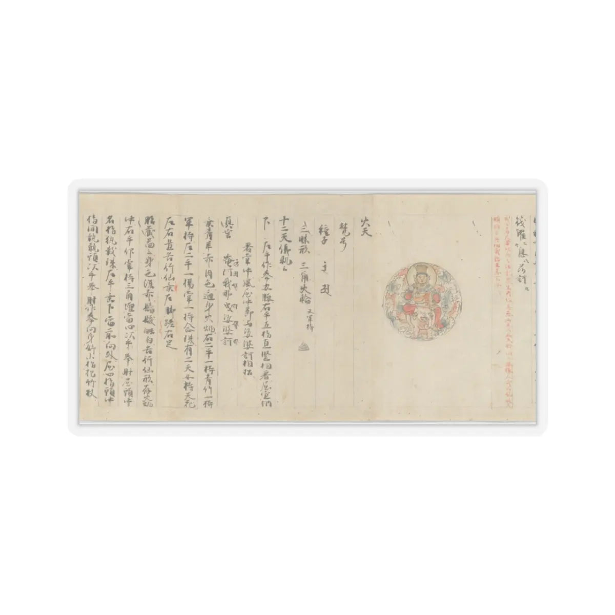 unknown - Scroll 9 of Collected Iconography (Zuzōshō)- Ten (Devas) - 13th century v21 - STICKER Vinyl Kiss-Cut Decal
