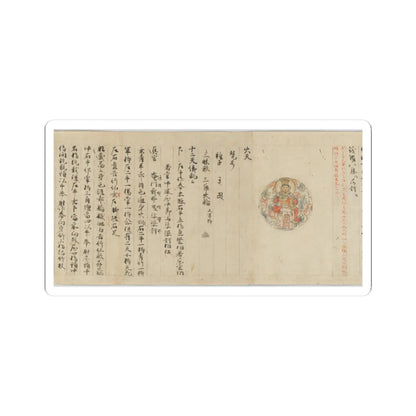 unknown - Scroll 9 of Collected Iconography (Zuzōshō)- Ten (Devas) - 13th century v21 - STICKER Vinyl Kiss-Cut Decal