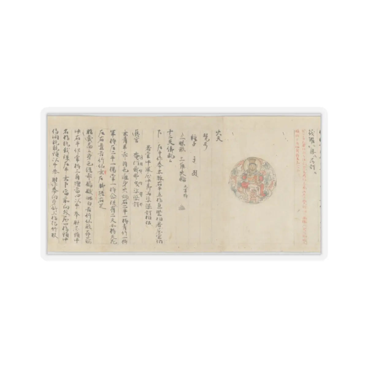 unknown - Scroll 9 of Collected Iconography (Zuzōshō)- Ten (Devas) - 13th century v21 - STICKER Vinyl Kiss-Cut Decal