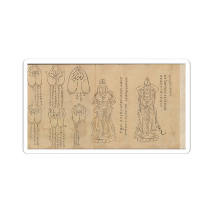 unknown - Scroll of Mudras - 11th–12th century v2 - STICKER Vinyl Kiss-Cut Decal
