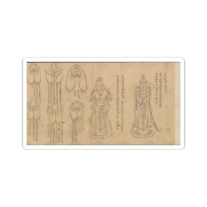 unknown - Scroll of Mudras - 11th–12th century v2 - STICKER Vinyl Kiss-Cut Decal