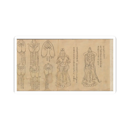 unknown - Scroll of Mudras - 11th–12th century v2 - STICKER Vinyl Kiss-Cut Decal