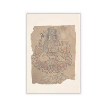 unknown - Seated Four-Armed Ganesha - ca. 1775 v1 - STICKER Vinyl Kiss-Cut Decal