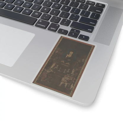 unknown - Shaka (Shakyamuni), the Historical Buddha, with Two Attendant Bodhisattvas and the Ten - early 14th century v1 - STICKER Vinyl Kiss-Cut Decal