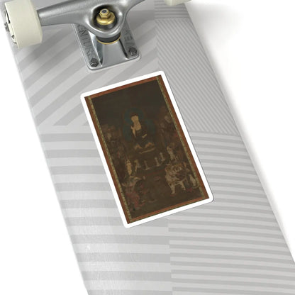 unknown - Shaka (Shakyamuni), the Historical Buddha, with Two Attendant Bodhisattvas and the Ten - early 14th century v1 - STICKER Vinyl Kiss-Cut Decal