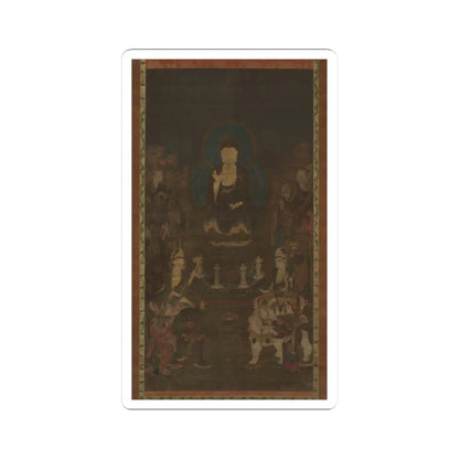 unknown - Shaka (Shakyamuni), the Historical Buddha, with Two Attendant Bodhisattvas and the Ten - early 14th century v1 - STICKER Vinyl Kiss-Cut Decal