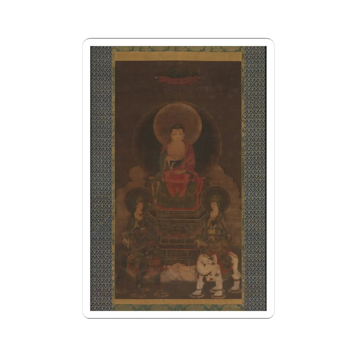unknown - Shaka (Shakyamuni) Triad - 13th century v1 - STICKER Vinyl Kiss-Cut Decal