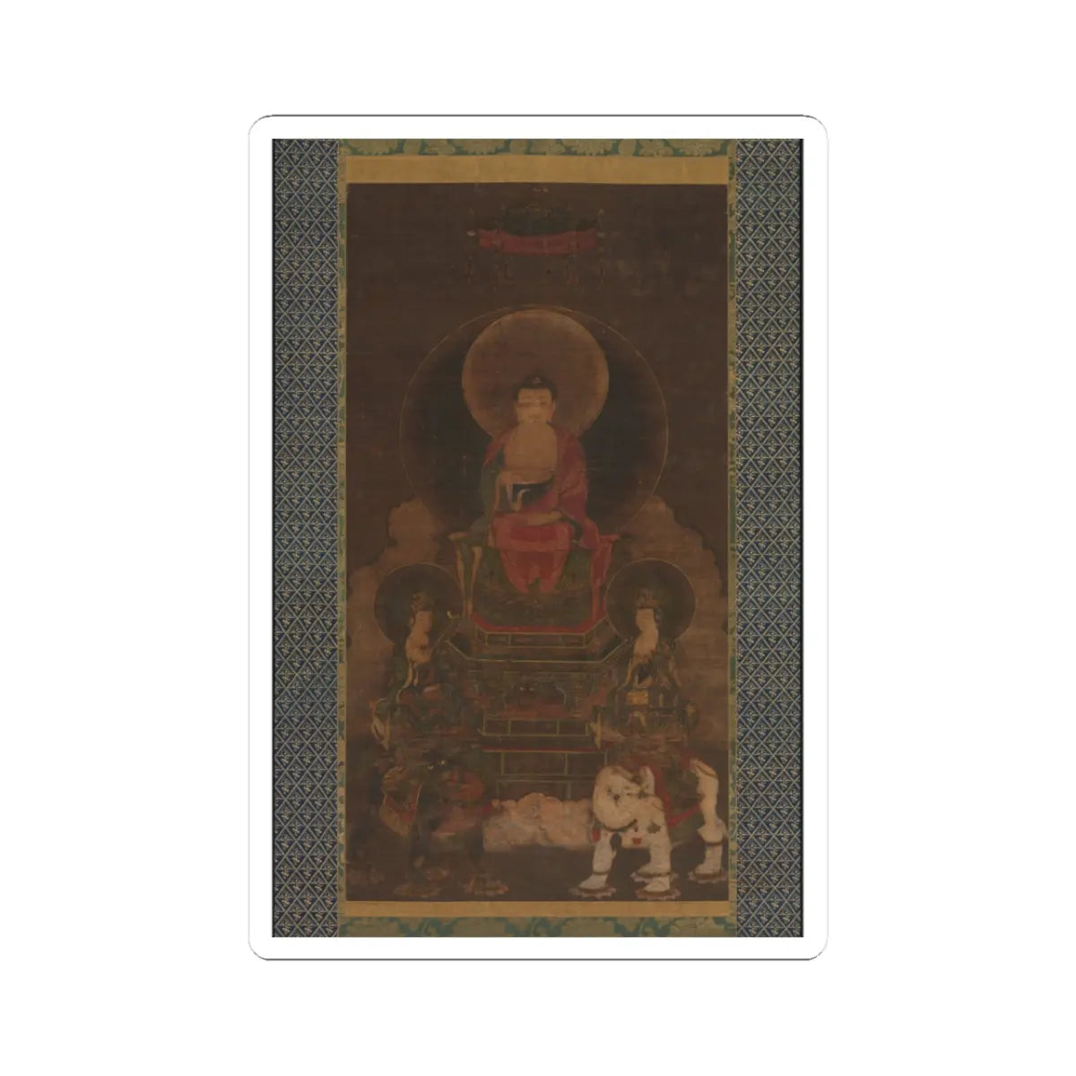 unknown - Shaka (Shakyamuni) Triad - 13th century v1 - STICKER Vinyl Kiss-Cut Decal