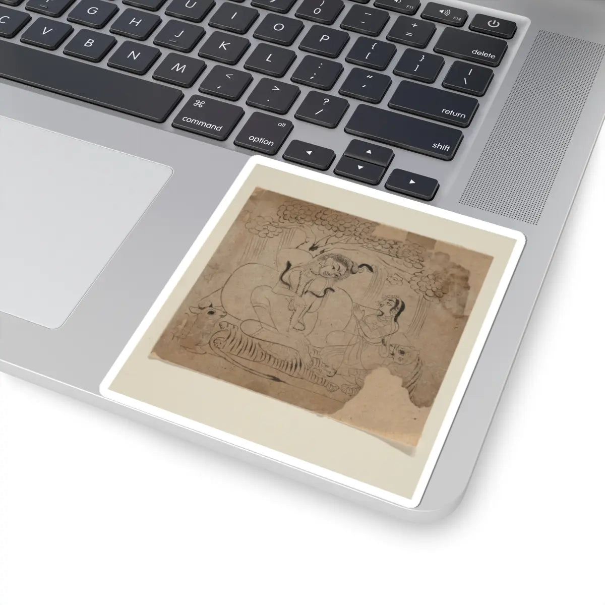 unknown - Shiva and Parvati - 19th century v1 - STICKER Vinyl Kiss-Cut Decal