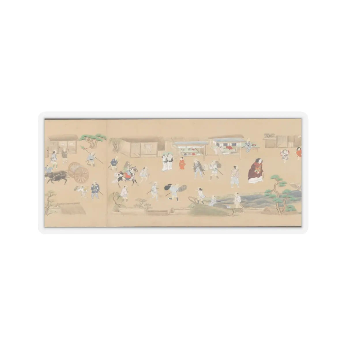 unknown - Six Noh Performances in Scenes from Daily Life - late 17th–early 18th century v5 - STICKER Vinyl Kiss-Cut Decal