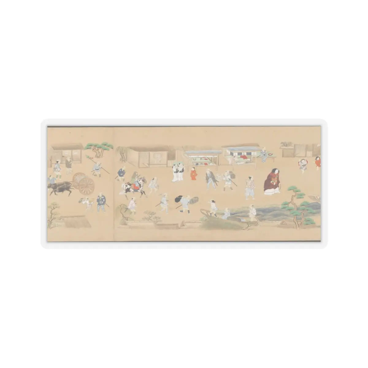 unknown - Six Noh Performances in Scenes from Daily Life - late 17th–early 18th century v5 - STICKER Vinyl Kiss-Cut Decal