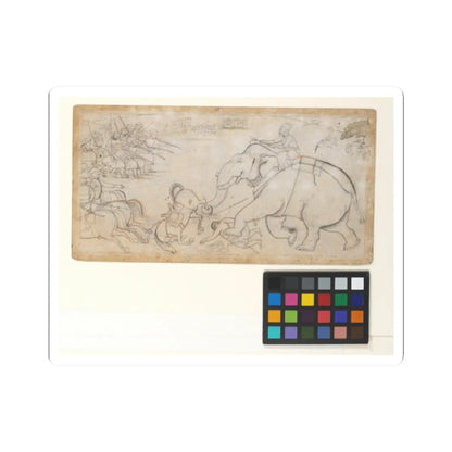 unknown - Skirmish with an Elephant - ca. 1800 v1 - STICKER Vinyl Kiss-Cut Decal