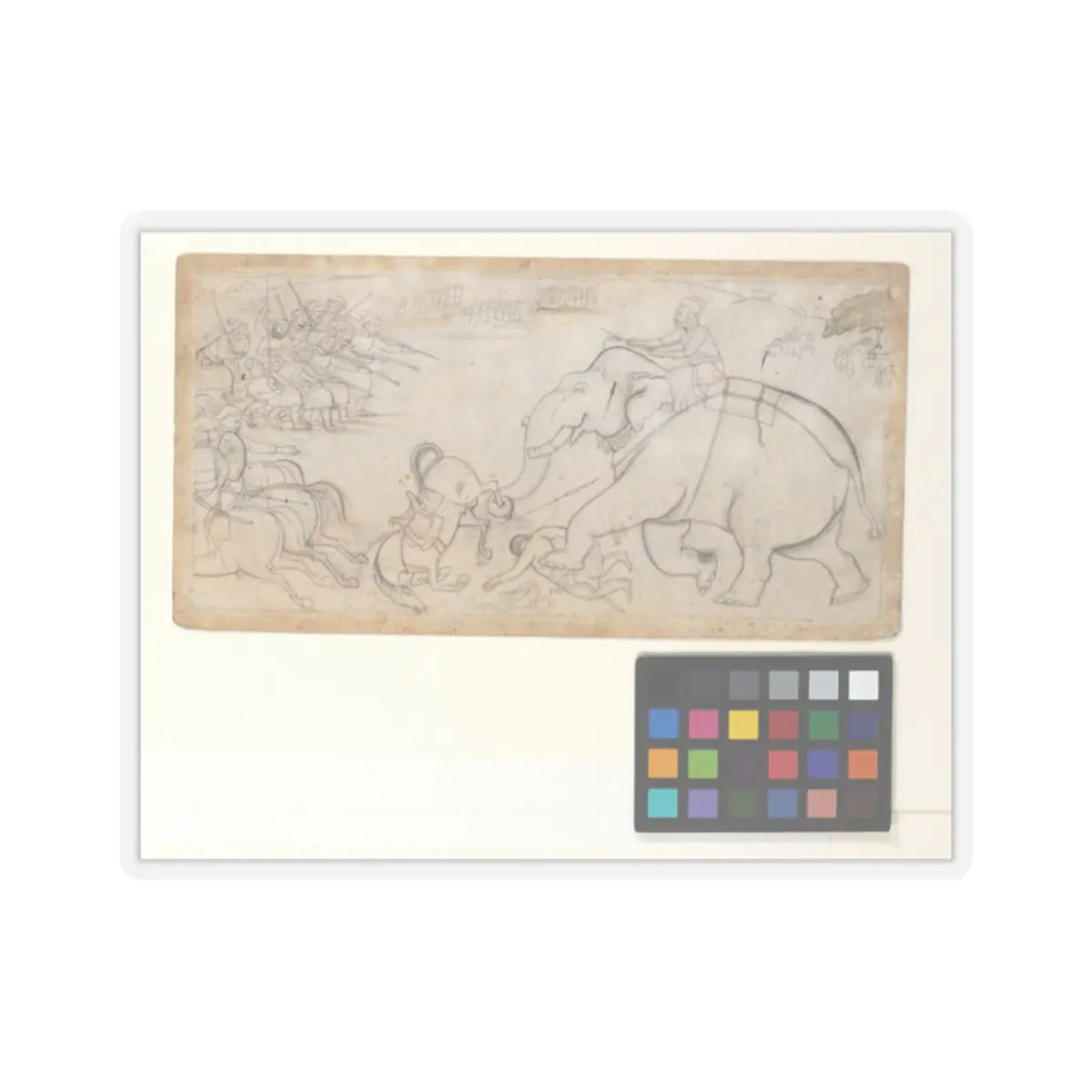 unknown - Skirmish with an Elephant - ca. 1800 v1 - STICKER Vinyl Kiss-Cut Decal
