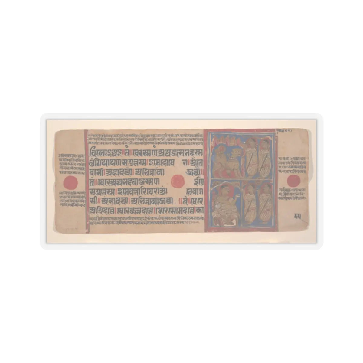 unknown - Sthulabhadra as a Lion in a Cave With His Sisters (top) - Sthulabhadra's Sisters Before - 15th century v2 - STICKER Vinyl Kiss-Cut Decal