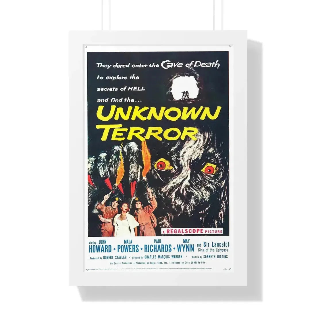 UNKNOWN TERROR 1957 - Framed Movie Poster 16″ x 24″ White - The Sticker Space