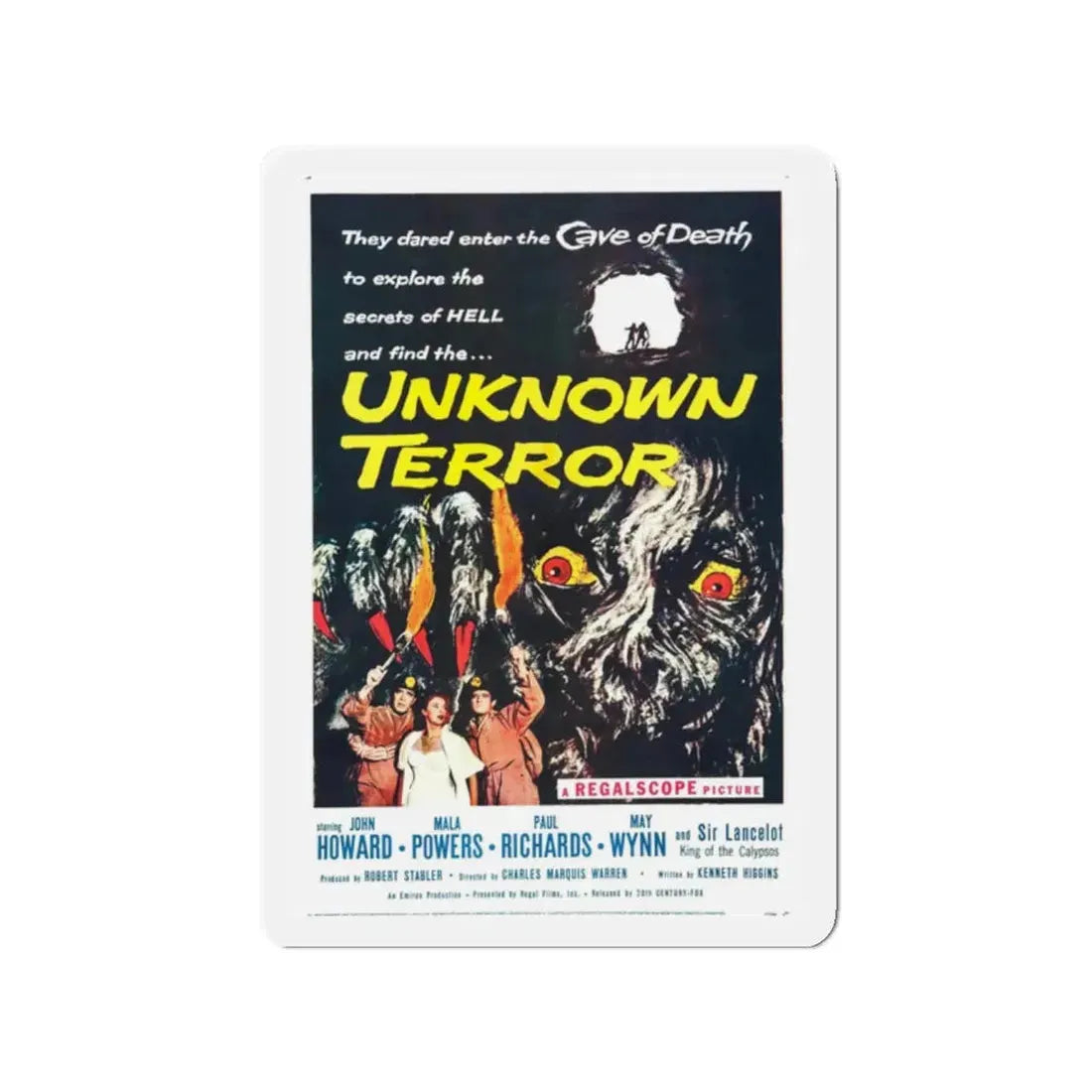 UNKNOWN TERROR 1957 Movie Poster - Refrigerator Magnet 2 Inch - The Sticker Space