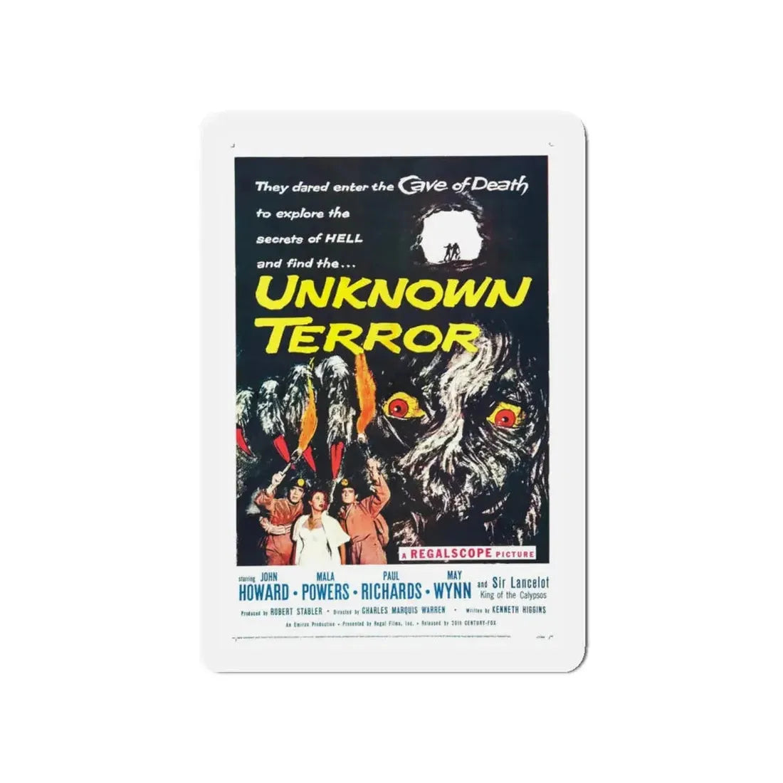 UNKNOWN TERROR 1957 Movie Poster - Refrigerator Magnet 4 Inch - The Sticker Space