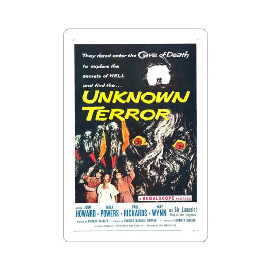 UNKNOWN TERROR 1957 Movie Poster - STICKER Vinyl Kiss-Cut Decal 2 Inch White - The Sticker Space