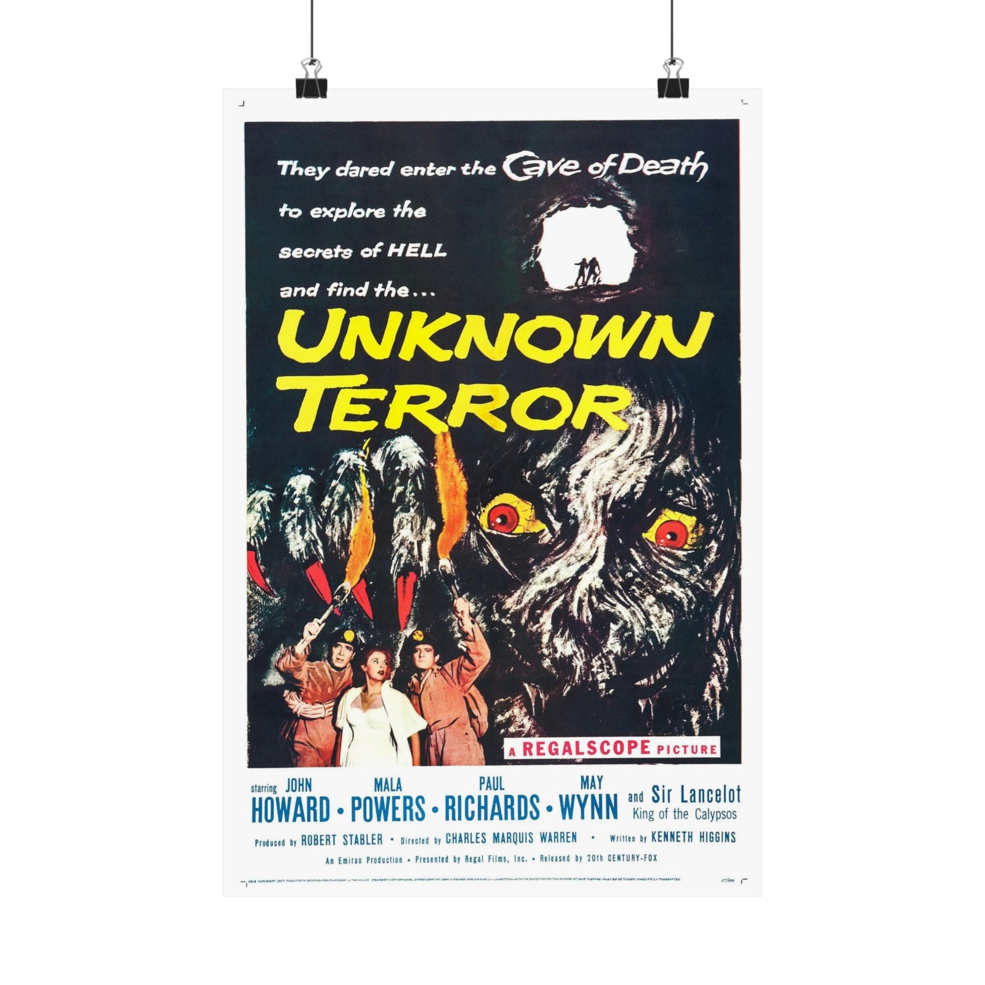 UNKNOWN TERROR 1957 - Paper Movie Poster-12″ x 18″-The Sticker Space