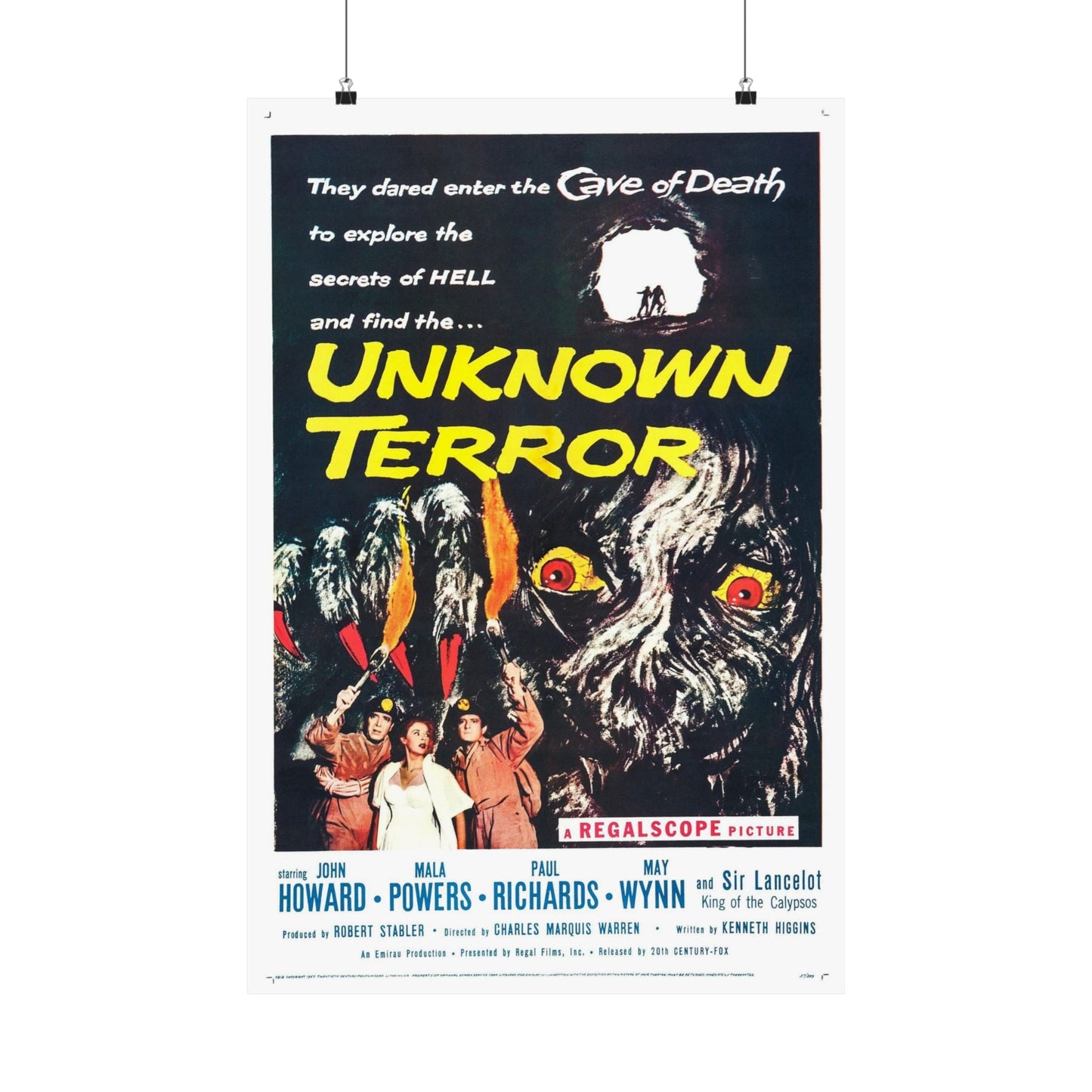 UNKNOWN TERROR 1957 - Paper Movie Poster-20″ x 30″-The Sticker Space