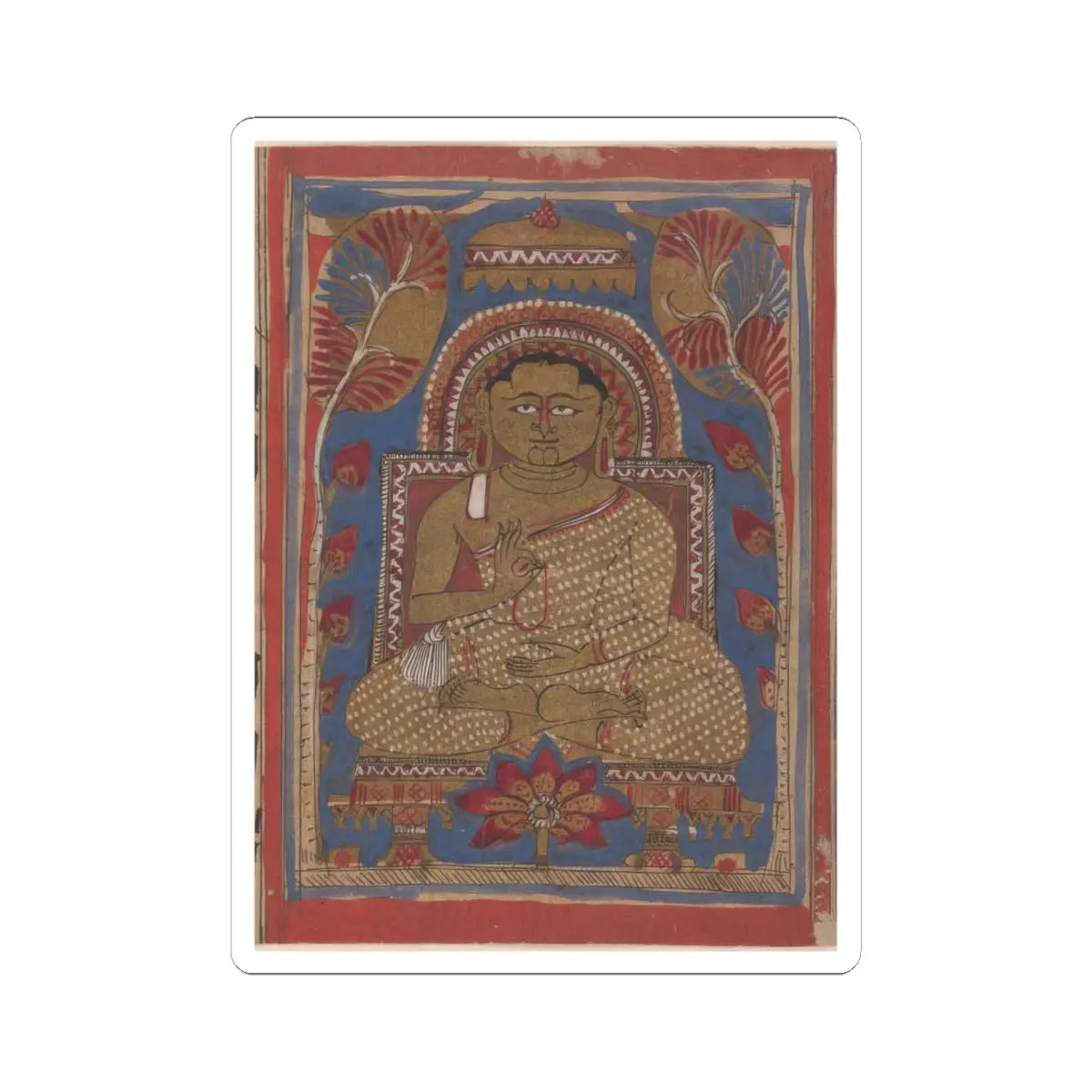 unknown - The Attainment of Perfect Knowledge (Siddha) by Mahavira's Disciple Indrabhuti Gautama - 15th century v1 - STICKER Vinyl Kiss-Cut Decal
