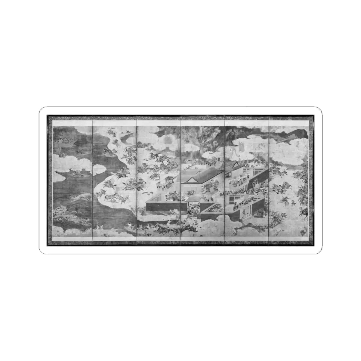unknown - The Battle at Ichinotani, from The Tale of the Heike (Heike monogatari) - 17th century - STICKER Vinyl Kiss-Cut Decal