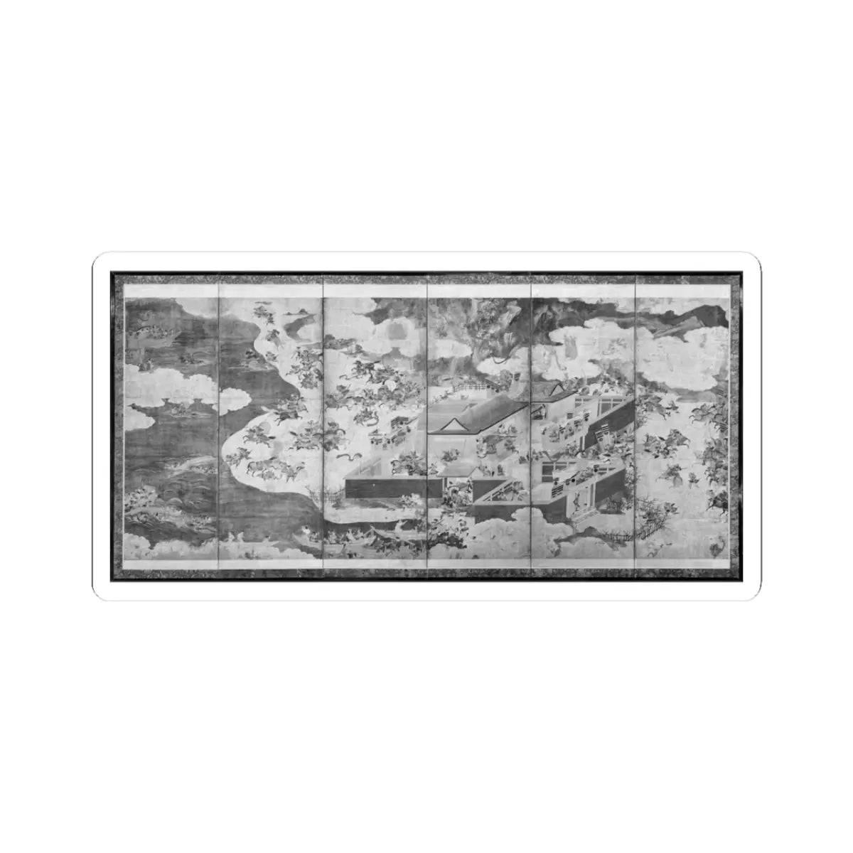 unknown - The Battle at Ichinotani, from The Tale of the Heike (Heike monogatari) - 17th century - STICKER Vinyl Kiss-Cut Decal