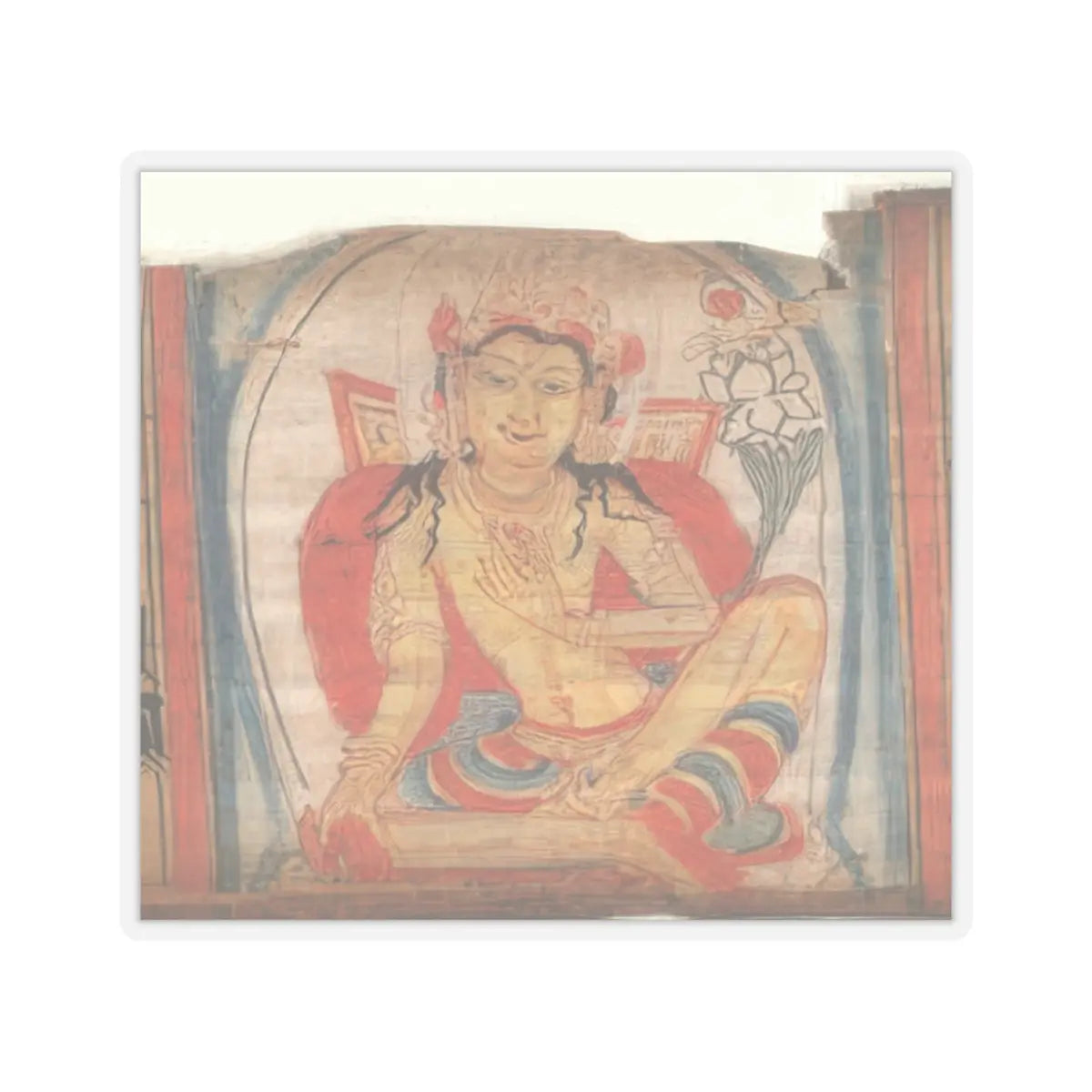 unknown - The Bodhisattva Avalokiteshvara, Folio from a dispersed Ashtasahasrika Prajnapramita - 12th century v1 - STICKER Vinyl Kiss-Cut Decal