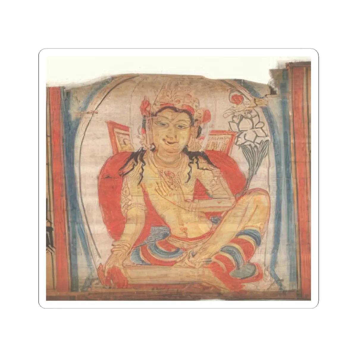 unknown - The Bodhisattva Avalokiteshvara, Folio from a dispersed Ashtasahasrika Prajnapramita - 12th century v1 - STICKER Vinyl Kiss-Cut Decal