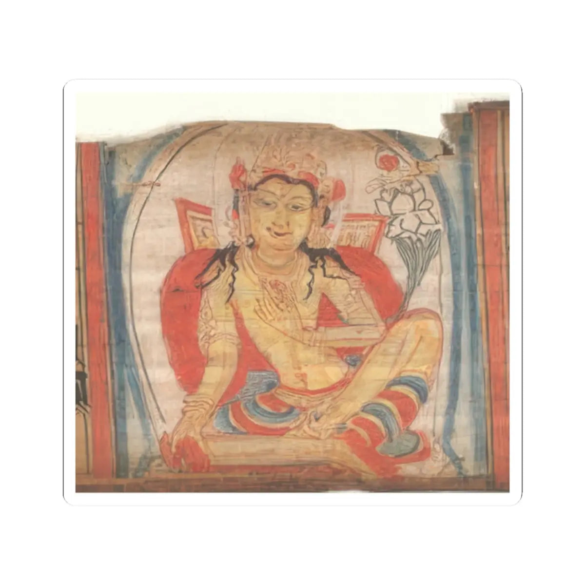 unknown - The Bodhisattva Avalokiteshvara, Folio from a dispersed Ashtasahasrika Prajnapramita - 12th century v1 - STICKER Vinyl Kiss-Cut Decal