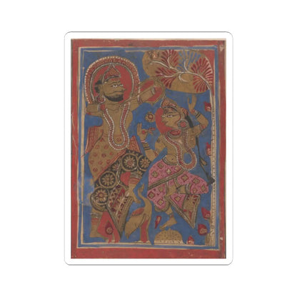 unknown - The Courtesan Kosa with the King's Charioteer- Folio from a Kalpasutra Manuscript - 15th century v1 - STICKER Vinyl Kiss-Cut Decal