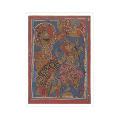 unknown - The Courtesan Kosa with the King's Charioteer- Folio from a Kalpasutra Manuscript - 15th century v1 - STICKER Vinyl Kiss-Cut Decal