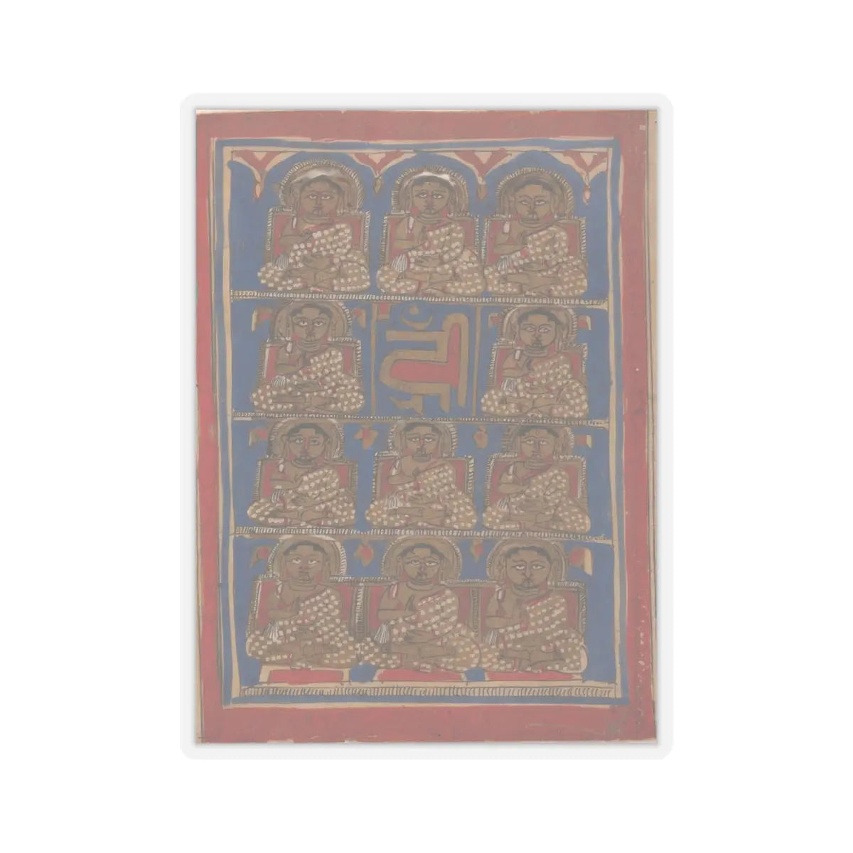 unknown - The Eleven Disciples (Ganadharas) of Mahavira- Folio from a Kalpasutra Manuscript - 15th century v1 - STICKER Vinyl Kiss-Cut Decal